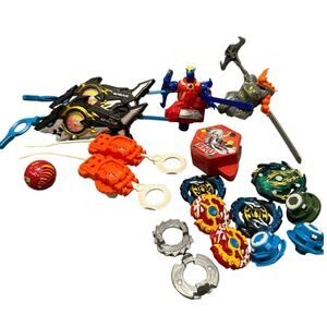 Beyblades Lot with Beywarriors, Blades, Launchers, Ripcords & Spin Master Bonus